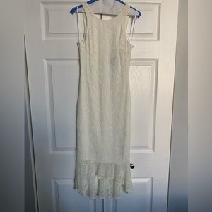 Lulus white lace dress ( worn once) dry cleaned after wear size small